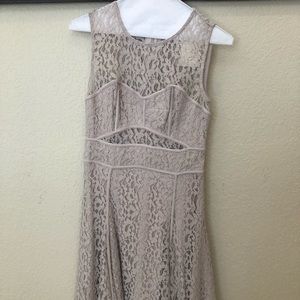 Grey cocktail lace dress